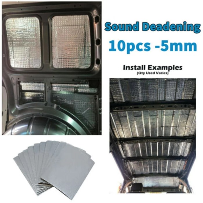 10 Sheets Sound Deadening Damping ๎Mat๎ ๎Car๎ Silent Compact Van Proofing ... Noise-dampening car mat