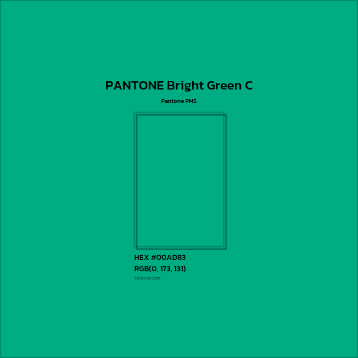 About PANTONE Bright Green C Color - Color codes, similar colors and ...